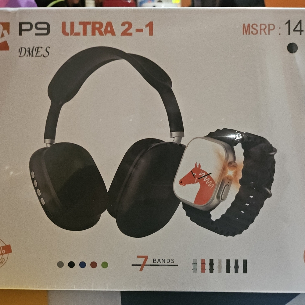 P9 Ultra 2-1 Over-Ear Headphones - Black